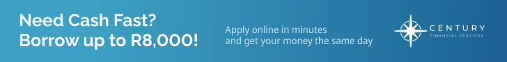 Century Financial Services: need cash fast? Borrow up to R8 000 — apply online in minutes.